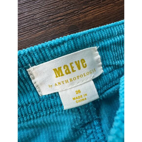 Anthropologie Maeve Pants Corduroy Blue Curved 26 - Picture 6 of 11